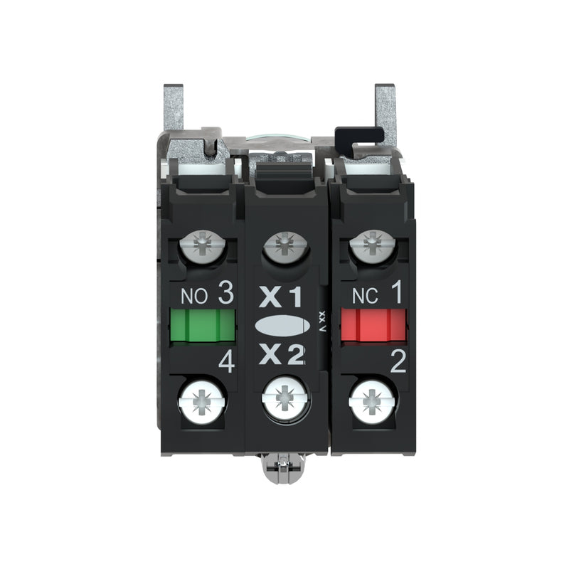 TELEMEC BOTON ILUM VERDE 1NA+1NC+LED 120VAC -COMP METAL