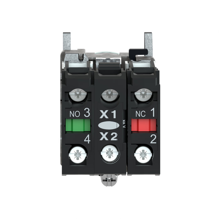 TELEMEC BOTON ILUM VERDE 1NA+1NC+LED 120VAC -COMP METAL