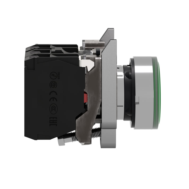 TELEMEC BOTON ILUM VERDE 1NA+1NC+LED 230VAC -COMP METAL