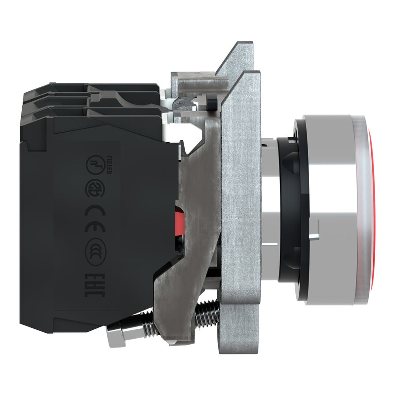 TELEMEC BOTON ILUM ROJO 1NA+1NC P/BA9S 250V METAL
