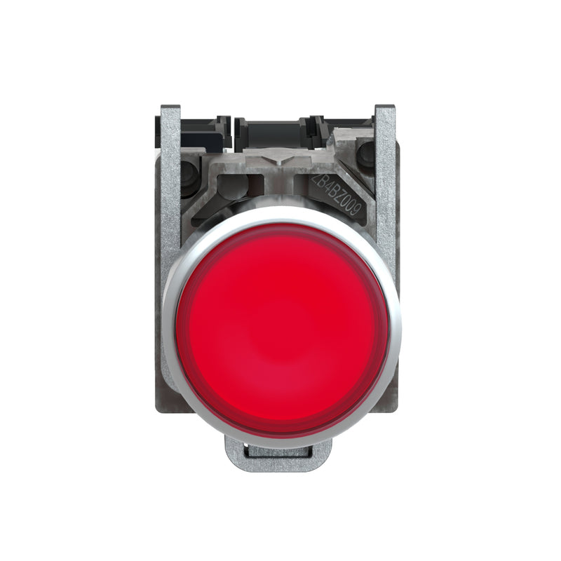TELEMEC BOTON ILUM ROJO 1NA+1NC+LED 24V AC/DC -COMP METAL