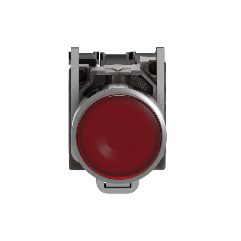 TELEMEC BOTON ILUM ROJO 1NA+1NC+LED 120VAC -COMP METAL