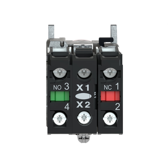 TELEMEC BOTON ILUM ROJO 1NA+1NC+LED 120VAC -COMP METAL