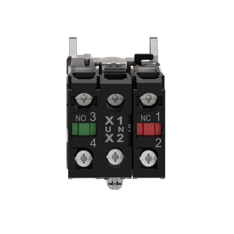 TELEMEC BOTON ILUM ROJO 1NA+1NC+LED 230VAC -COMP METAL