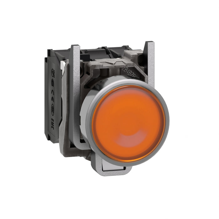 TELEMEC BOTON ILUM AMARILLO 1NA+1NC+LED 24V AC/DC -COMP METAL