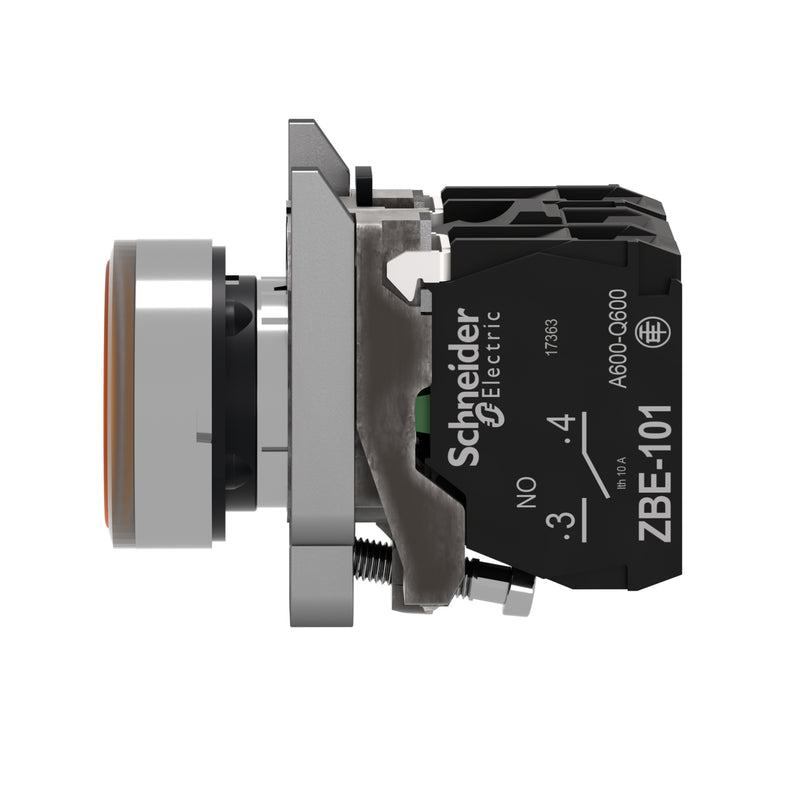 TELEMEC BOTON ILUM AMARILLO 1NA+1NC+LED 120VAC -COMP METAL
