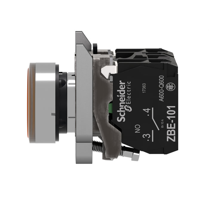 TELEMEC BOTON ILUM AMARILLO 1NA+1NC+LED 120VAC -COMP METAL