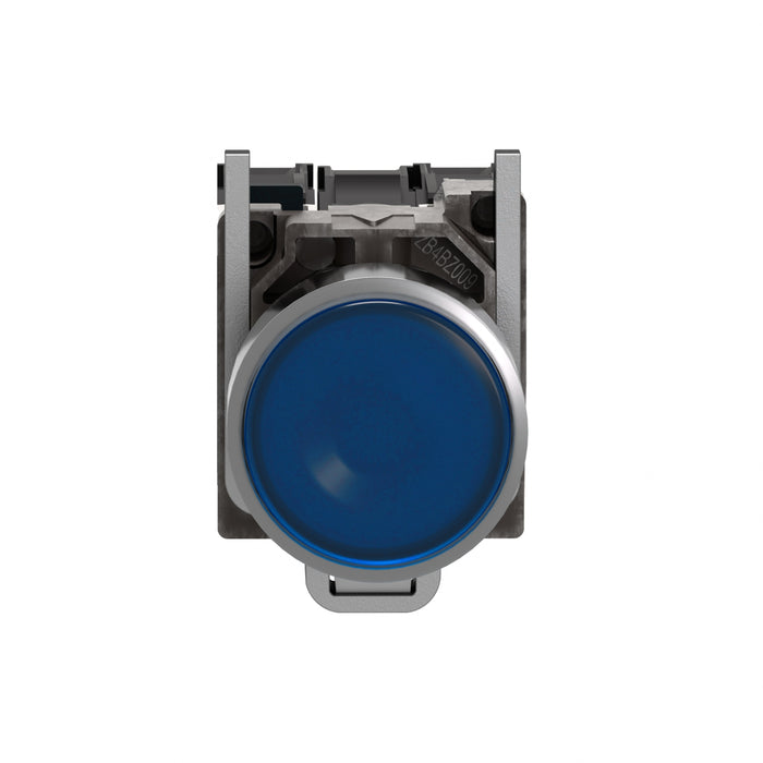 TELEMEC BOTON ILUM AZUL 1NA+1NC+LED 24V AC/DC -COMP METAL