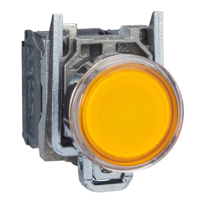 TELEMEC BOTON ILUM AMARILLO 1NA+1NC P/BA9S 250V METAL