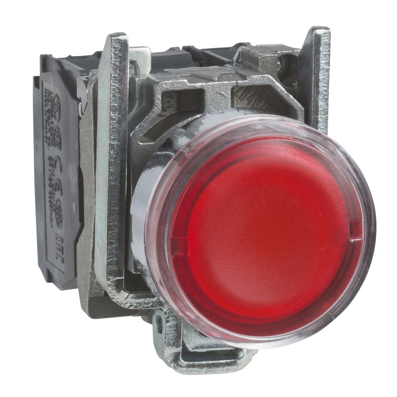 TELEMEC BOTON ILUM ROJO 1NA+1NC P/BA9S 250V METAL