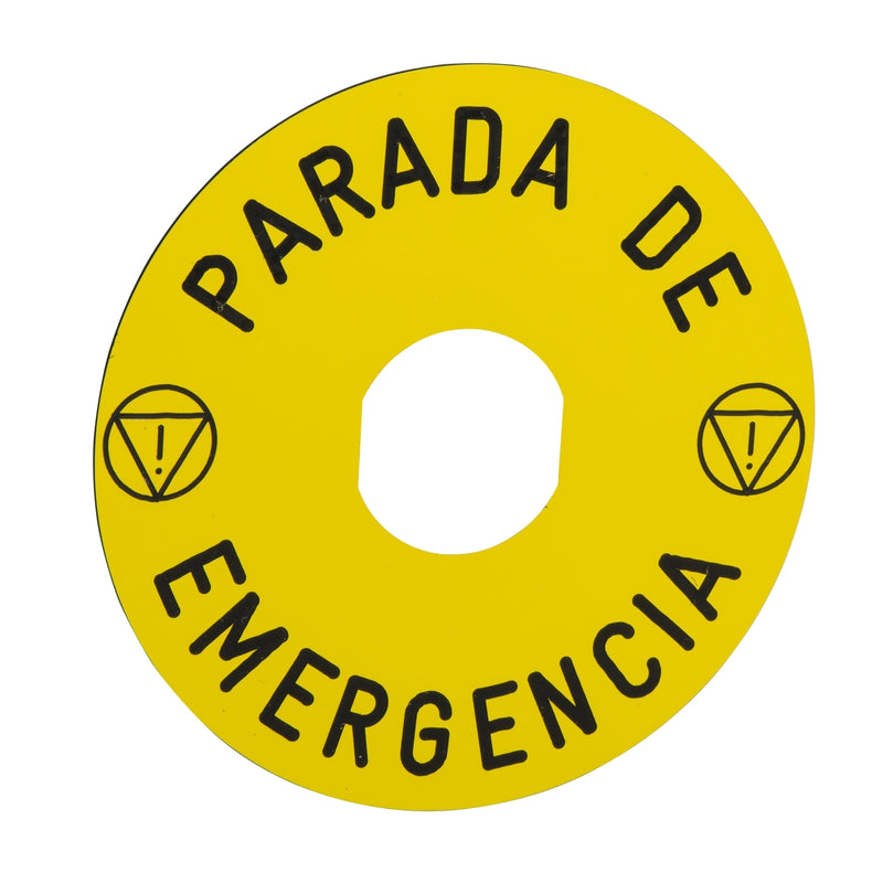 TELEMEC US-PLACA LEYENDA PARADA DE EMERGENCIA