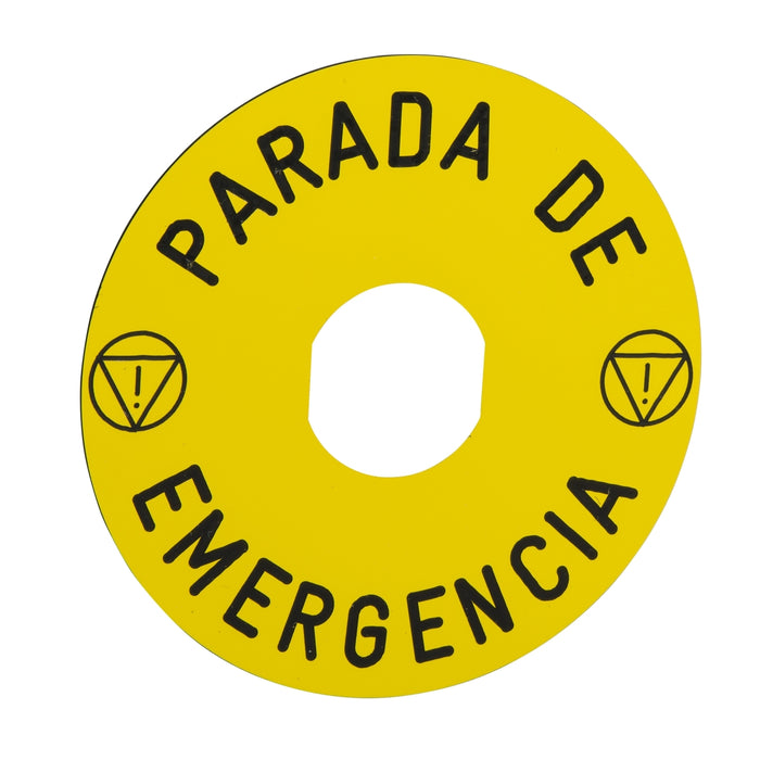 TELEMEC US-PLACA LEYENDA PARADA DE EMERGENCIA