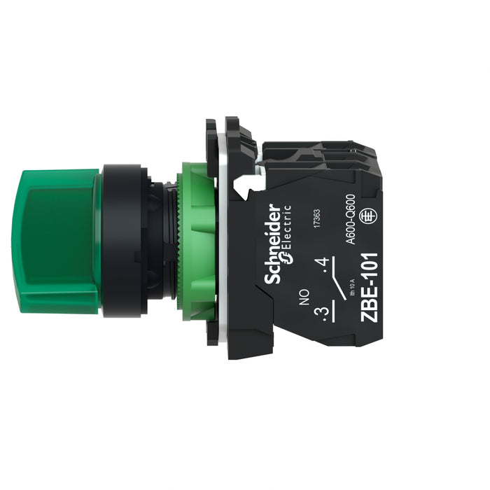 TELEMEC BOTON SELECTOR VERDE 1NO-1NC 120V