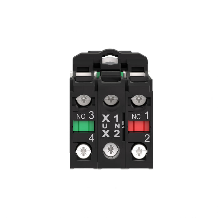 TELEMEC BOTON ILUM VERDE 1NA+1NC+LED 120VAC -COMP PLAST
