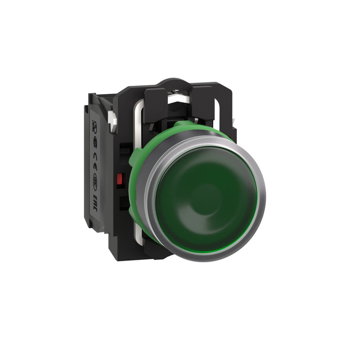 TELEMEC BOTON ILUM VERDE 1NA+1NC+LED 120VAC -COMP PLAST
