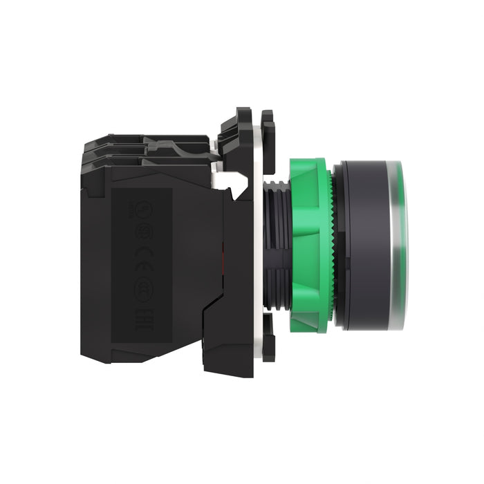 TELEMEC BOTON ILUM VERDE 1NA+1NC+LED 120VAC -COMP PLAST