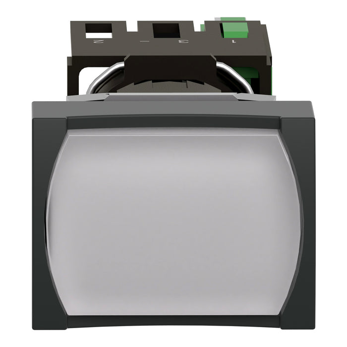 TELEMEC BOTON PULSADOR BLANCO RETORNO 24V 1NA