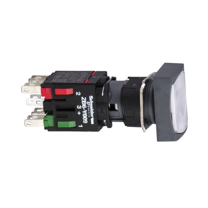 TELEMEC BOTON PULSADOR BLANCO RETORNO 24V 1NA