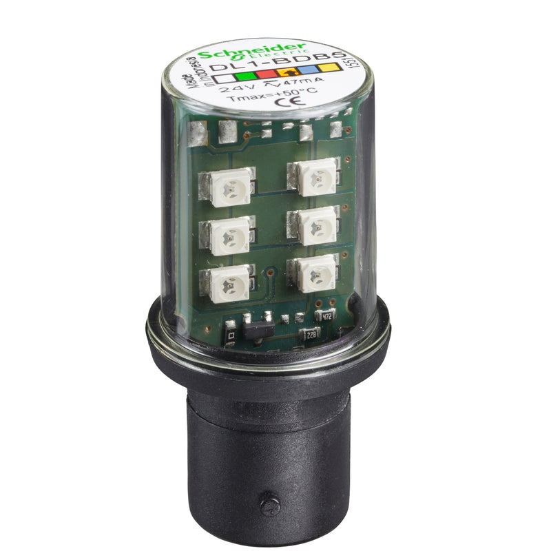 TELEMEC FOCO CON LED INTEG. AMBAR BA 15d 24V