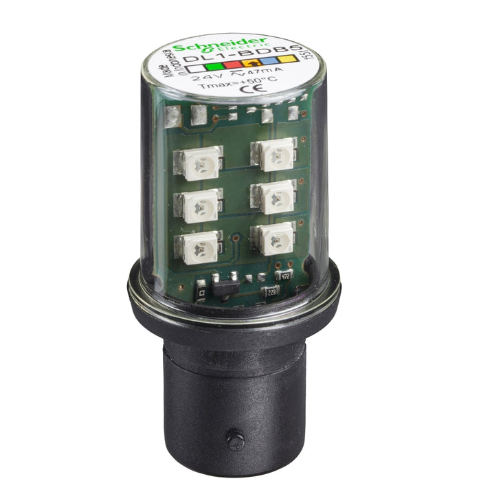 TELEMEC FOCO CON LED INTEG. AMBAR BA 15d 24V