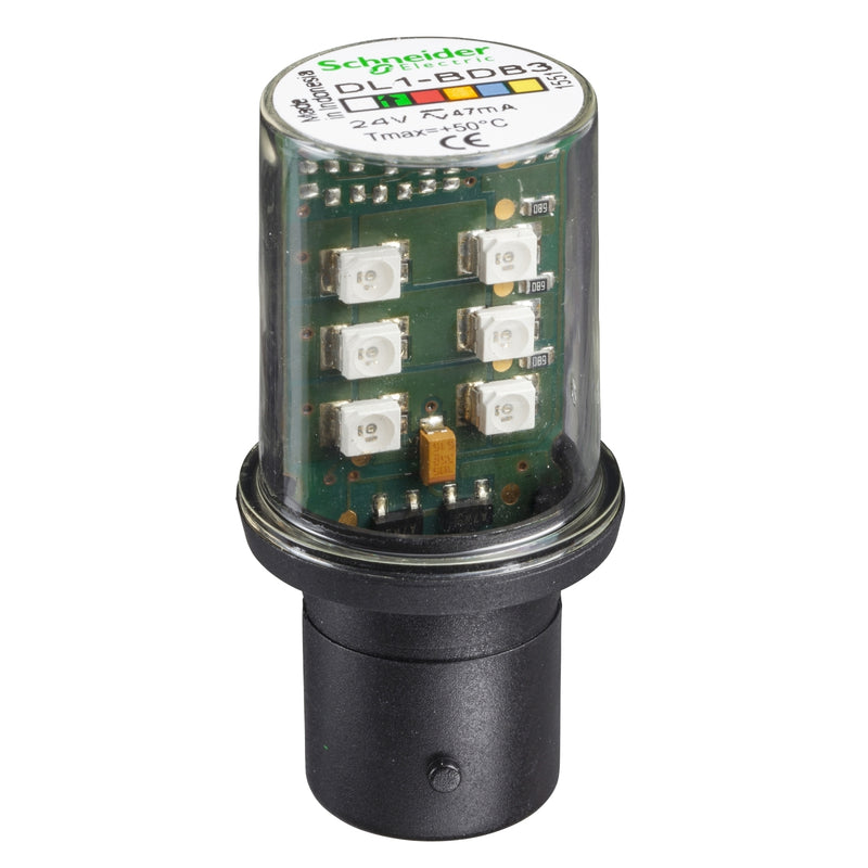 TELEMEC FOCO CON LED INTEG. VERDE BA15d 24V