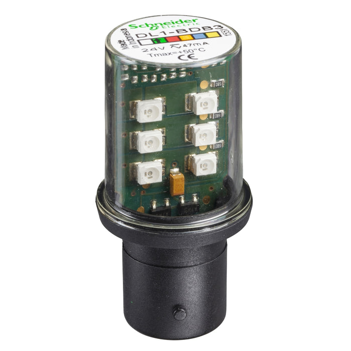 TELEMEC FOCO CON LED INTEG. VERDE BA15d 24V
