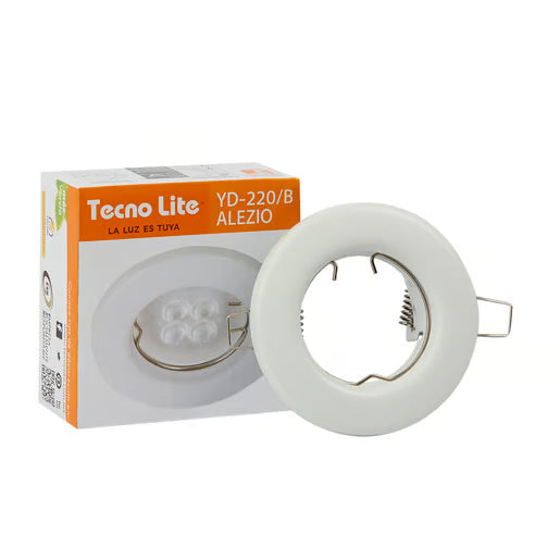 TECNOLITE EMP. FIJO LISO REDONDO P/MR16 BLANCO