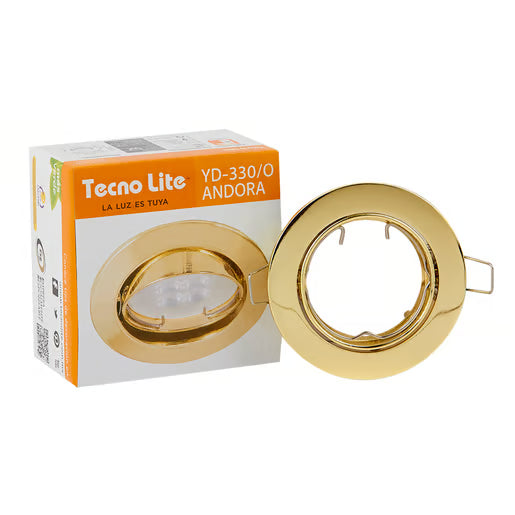TECNOLITE EMP. DIRIGIBLE LISO REDONDO P/MR16 ORO
