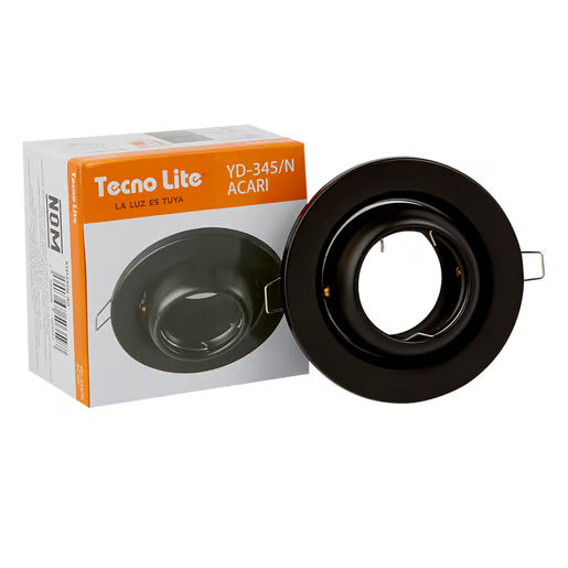 TECNOLITE EMPOTRABLE DIRIGIBLE EYEBALL REDONDO P/MR16 NEGRO