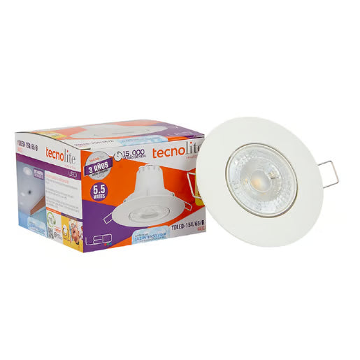 TECNOLITE INTERIOR EMPOTRADOS LED5.5W100-240V6500K NAOS I YDLED-154/65/B