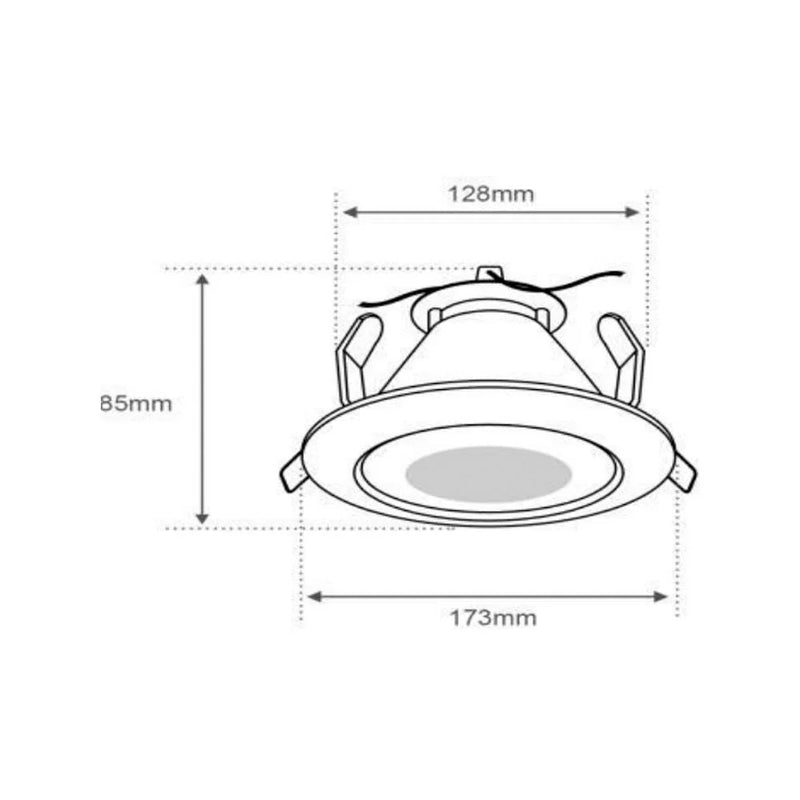 TECNOLITE EMPOTRADO FLUORESCENTE P/BOTE 8CM SATINADO