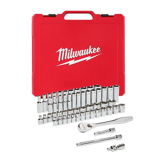 MILWAUKEE DADOS METRICOS Y SAE DE 3/8" JUEGO DE 56 PZAS