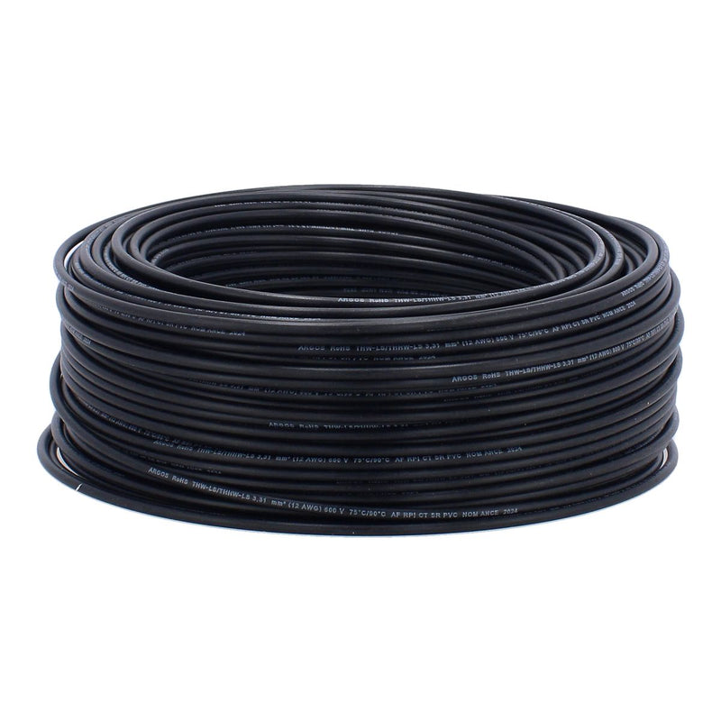 ARGOS CABLE THW 12 AWG NEGRO ROLLO