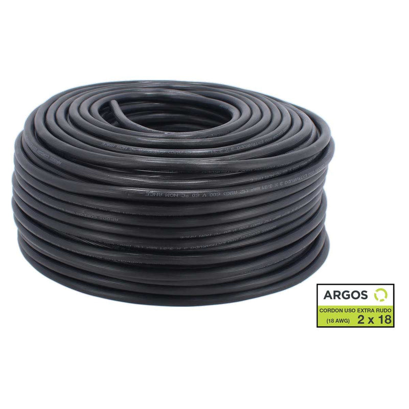 CABLE USO RUDO ARGOS 2X18 AWG NEGRO