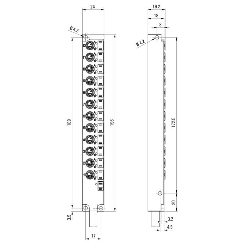 WEIDMULLER SLIM LINE M8 5M TRUNK CABLE SAI-12-F 3P M8 L 5M
