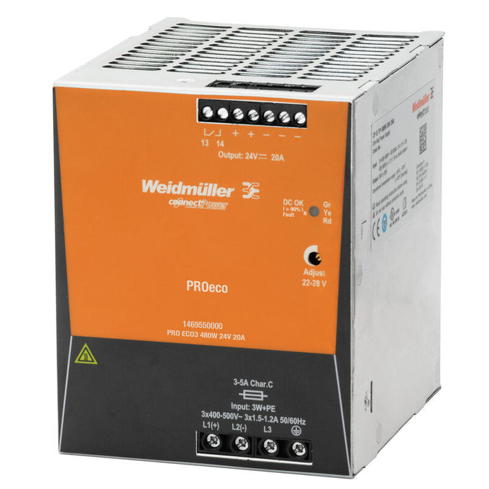 WEIDMULLER FUENTE PRO ECO3 3F 400-500VAC SAL 24VDC 20A