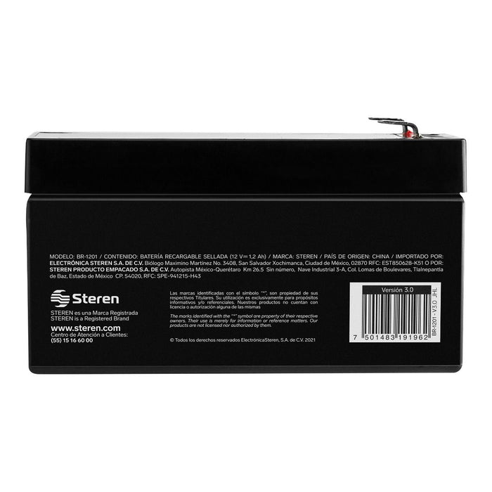 STEREN BATERIA RECARGABLE D/ACIDO 12V 1 AMP