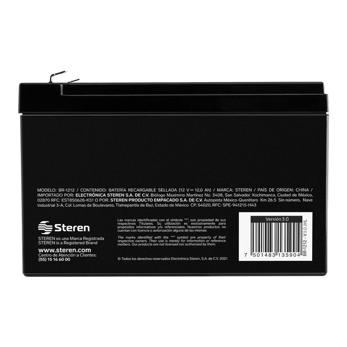 STEREN BATERIA RECARGABLE D/ACIDO 12V 12A