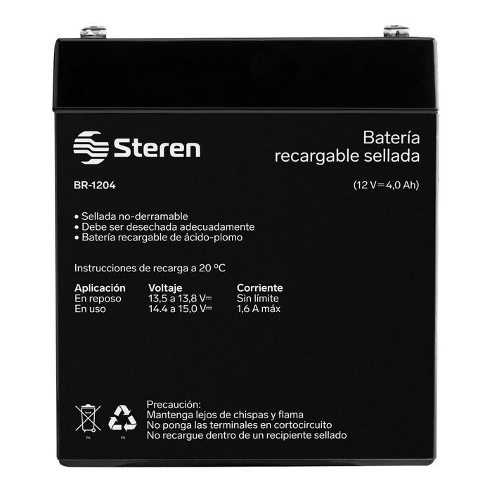STEREN BATERIA RECARGABLE D/ACIDO 12V 4 AMP