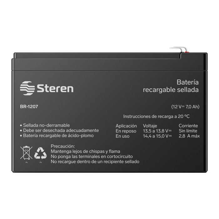 STEREN BATERIA RECARGABLE D/ACIDO 12V 7AMP/HR