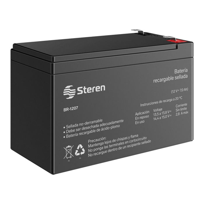 STEREN BATERIA RECARGABLE D/ACIDO 12V 7AMP/HR