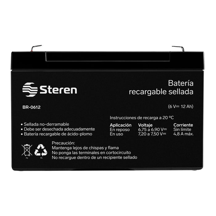STEREN BATERIA RECARGABLE D/ACIDO 6VDC 12AMPS
