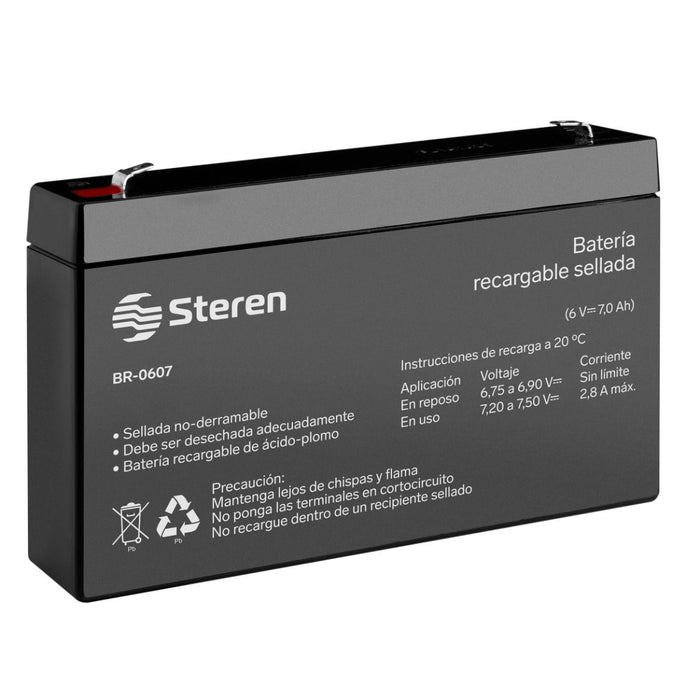 STEREN BATERIA RECARGABLE D/ACIDO 6VCC 7 AMP