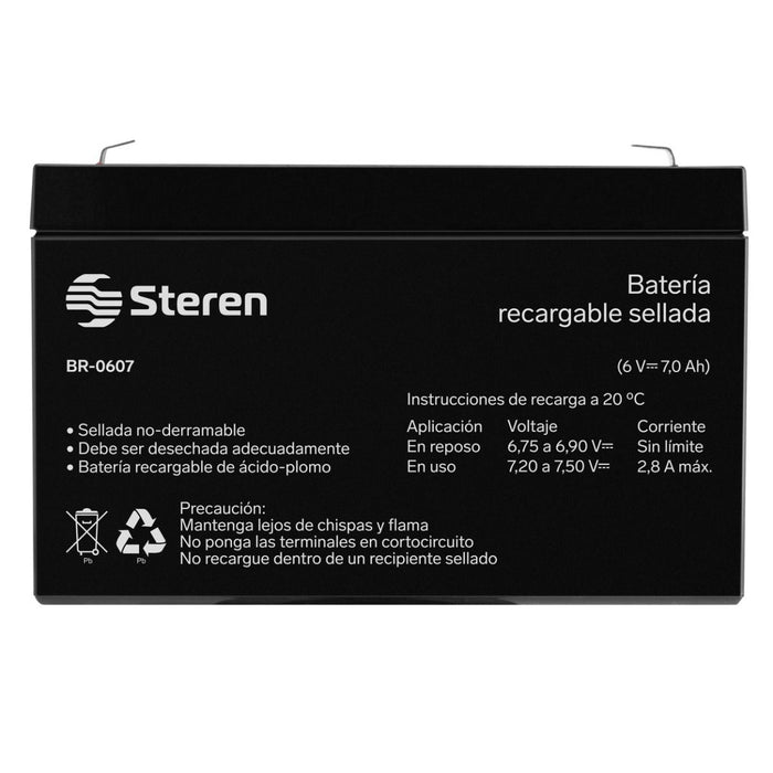STEREN BATERIA RECARGABLE D/ACIDO 6VCC 7 AMP