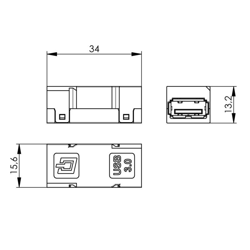 WEIDMULLER CONECTOR USB TIPO A IE-BI-USB-3.0-A