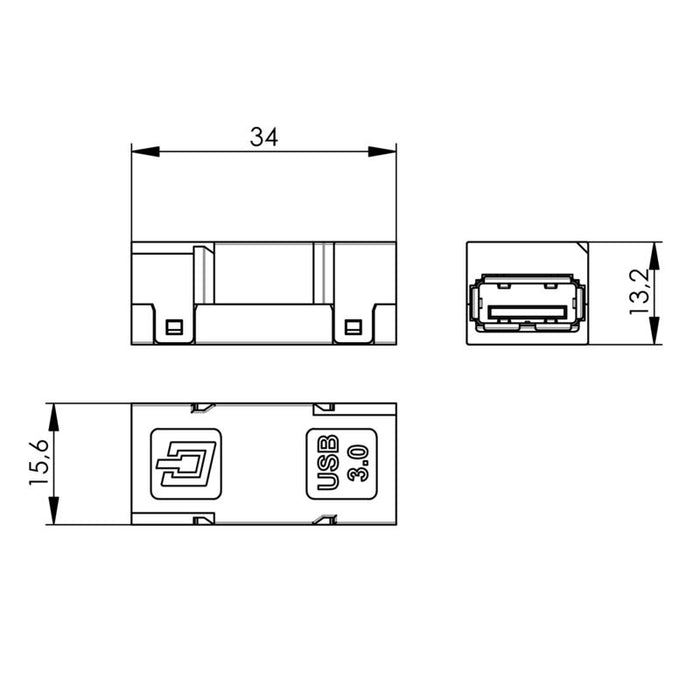 WEIDMULLER Conector Usb Tipo A Ie-Bi-Usb-3.0-A SKU: 1487920000