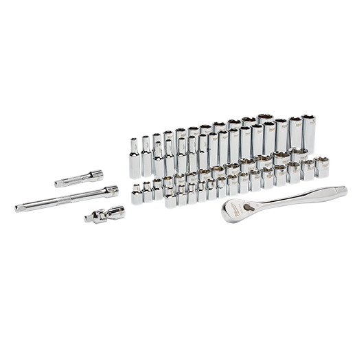 MILWAUKEE DADOS METRICOS Y SAE DE 3/8" JUEGO DE 56 PZAS