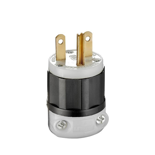 LEVITON CLAVIJA ENTRADA RECTA 15A 250V 2P3H NEMA 6-15P BCO/NEGRO