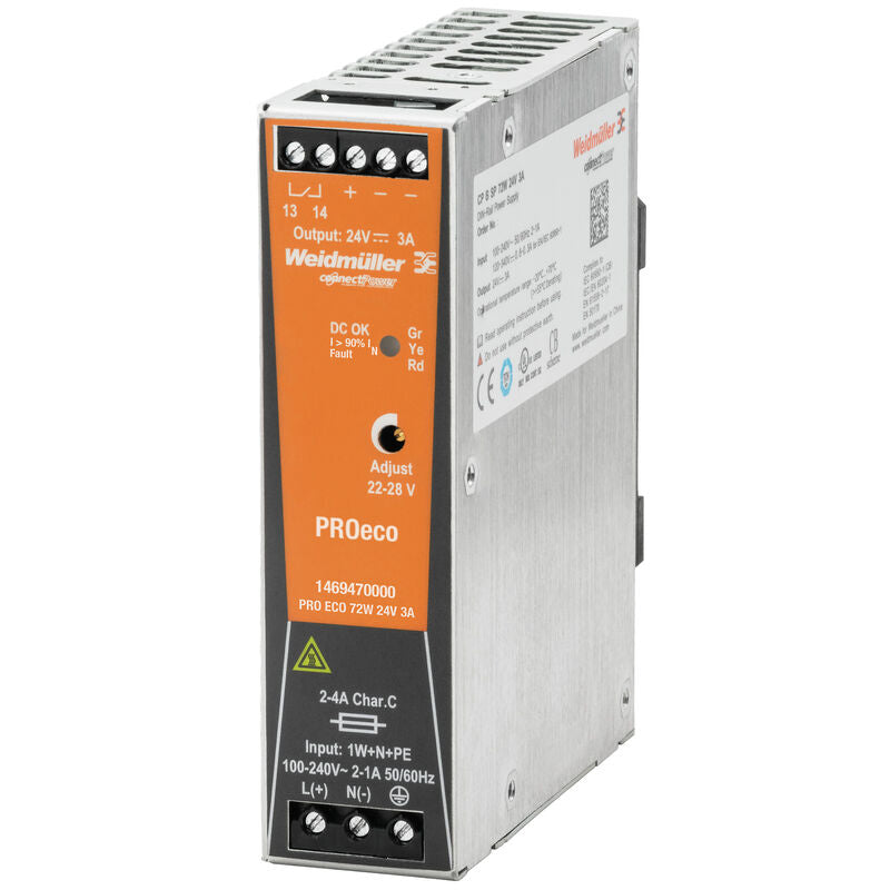 WEIDMULLER FUENTE PRO ECO 1F 100-240VAC SAL 24VDC 3A