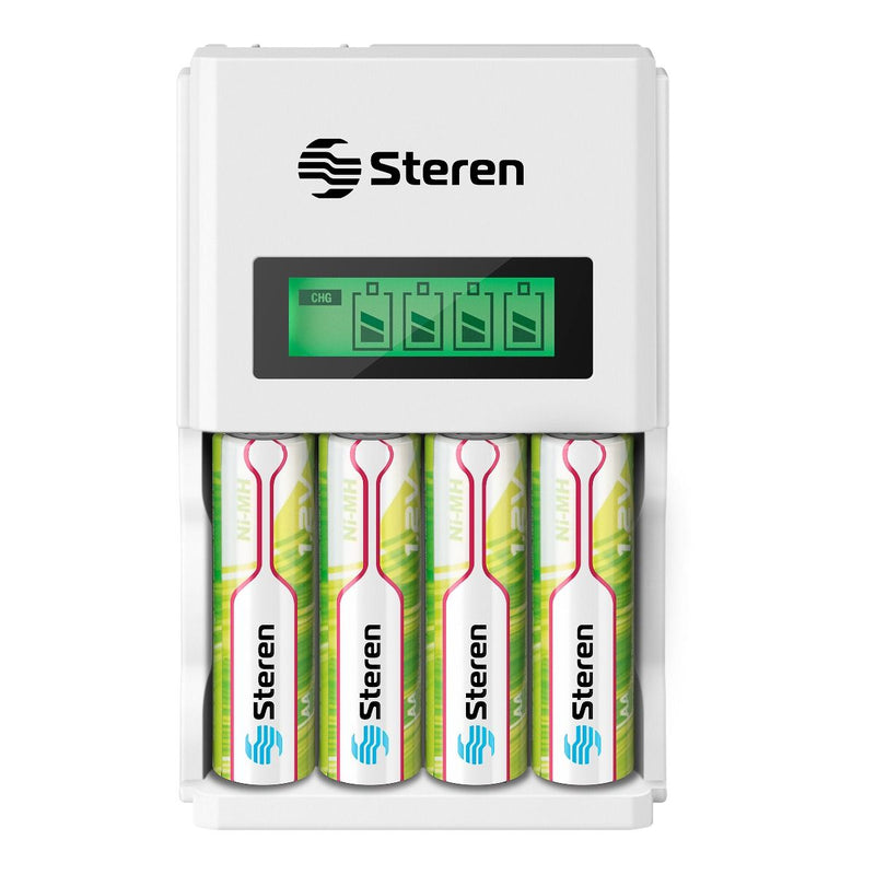 STEREN CARGADOR P/4 BATERIAS AA/AAA